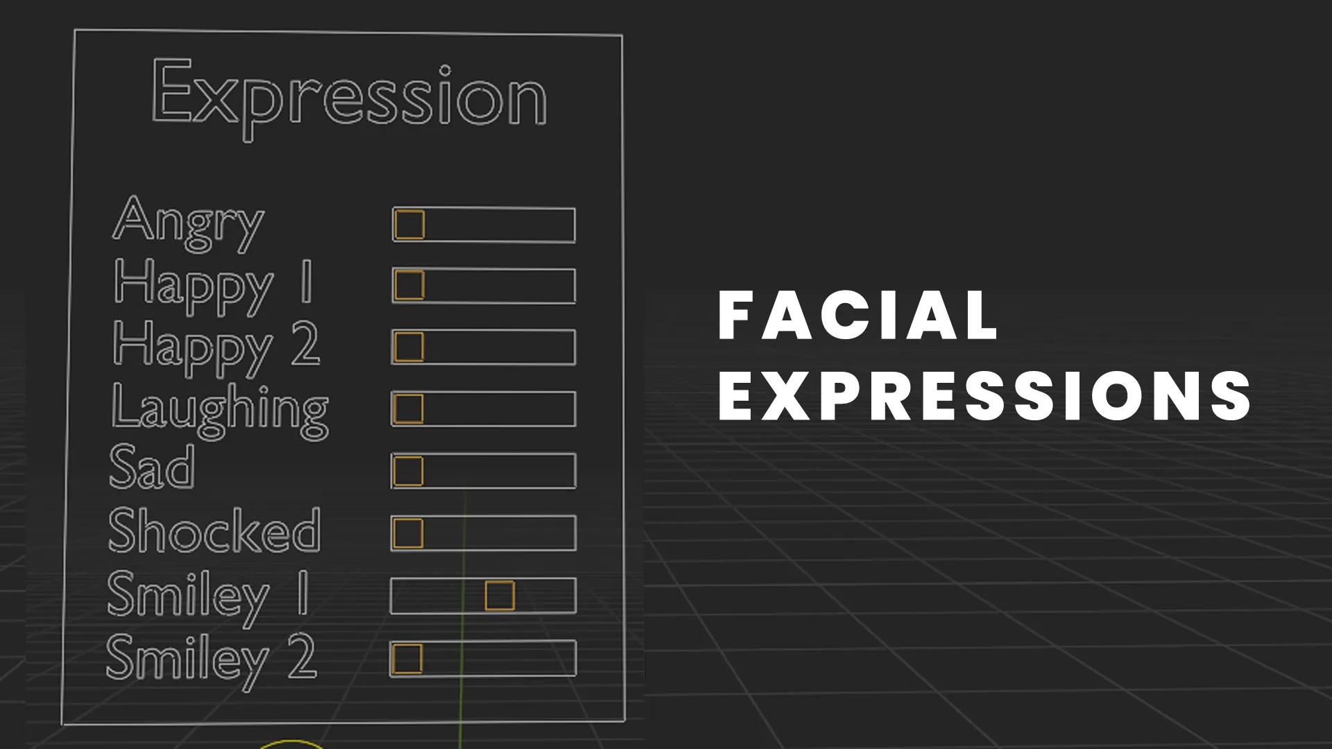 8 predefined facial expressions for Humanz 3D models